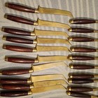 Vintage Wooden Handles A Brass Flatware/Cutlery Set  — photo 8