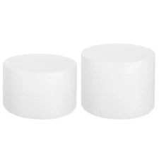 Round Foam Cake Dummy, 6"x 2",6"x 3" White Fake Cake Circles Dummies, 1Set