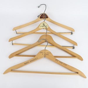 Vintage Hotel Wood Clothing Hangers - Lot of 4