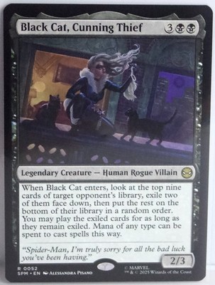 Black Cat, Cunning Thief [New, Near Mint] Rare {Spider-man MTG}
