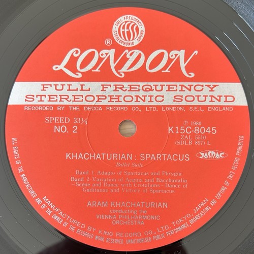 Khatcgaturian Vienna Philharmonic Spartacus/Gayaneh Ballet Japan'80 K15C-8045 NM - Picture 4 of 4
