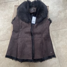 BNWT FAIRFAX & FAVOUR THE ELIZABETH GILET CHOCOLATE TOSCANA Size M-12.RRP £570