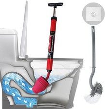 Toilet Plunger, High-Pressure Plungers for Bathroom, Toilet Brush and Plunger Se