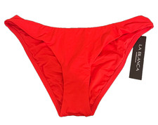 La Blanca Size 12 Solid Red Bikini Bottom with Rear Shirring NWTs 88