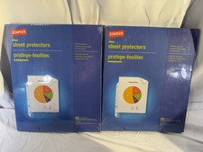 2 boxes Staples Clear Sheet Protectors - 50 Sheet Each Archival Quality 8.5 X 11