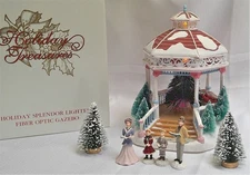 Avon Holiday Splendor Christmas Lighted Fiber Optic Gazebo with Carolers & Trees