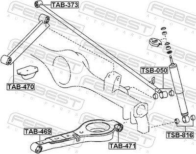 Für FEBEST TAB-469 REAR LEVER SILENT BLOCK TOYOTA FORTUNER GGN5