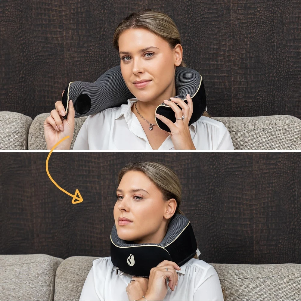 Comfortable Inflatable Travel Neck Pillow for Airplane Flights