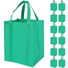 12 Pack Heavy Duty Reusable Grocery Bags - Large Shopping Totes Reinforced Ha...