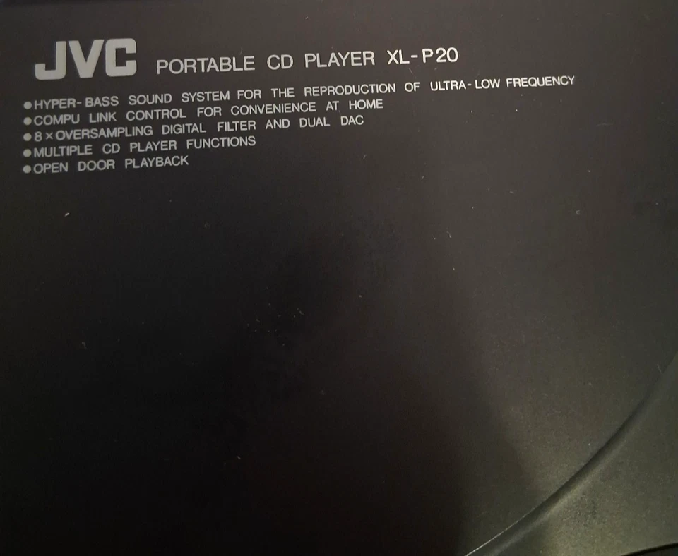 RARE JVC Portable CD Player XL-P20 Hyper-Bass 90s Tested Works w/Batteries, 1993 - Image 2 of 4