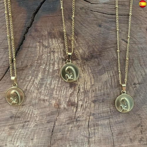 Collar Virgen Niña. Cadena de bolitas de acero inoxidable. Regalo perfecto para - Imagen 7 de 7