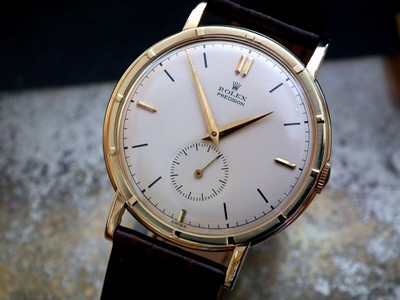 Beautiful 1940's Oversize 14ct Gold Rolex Precision Gents Vintage Watch |  eBay