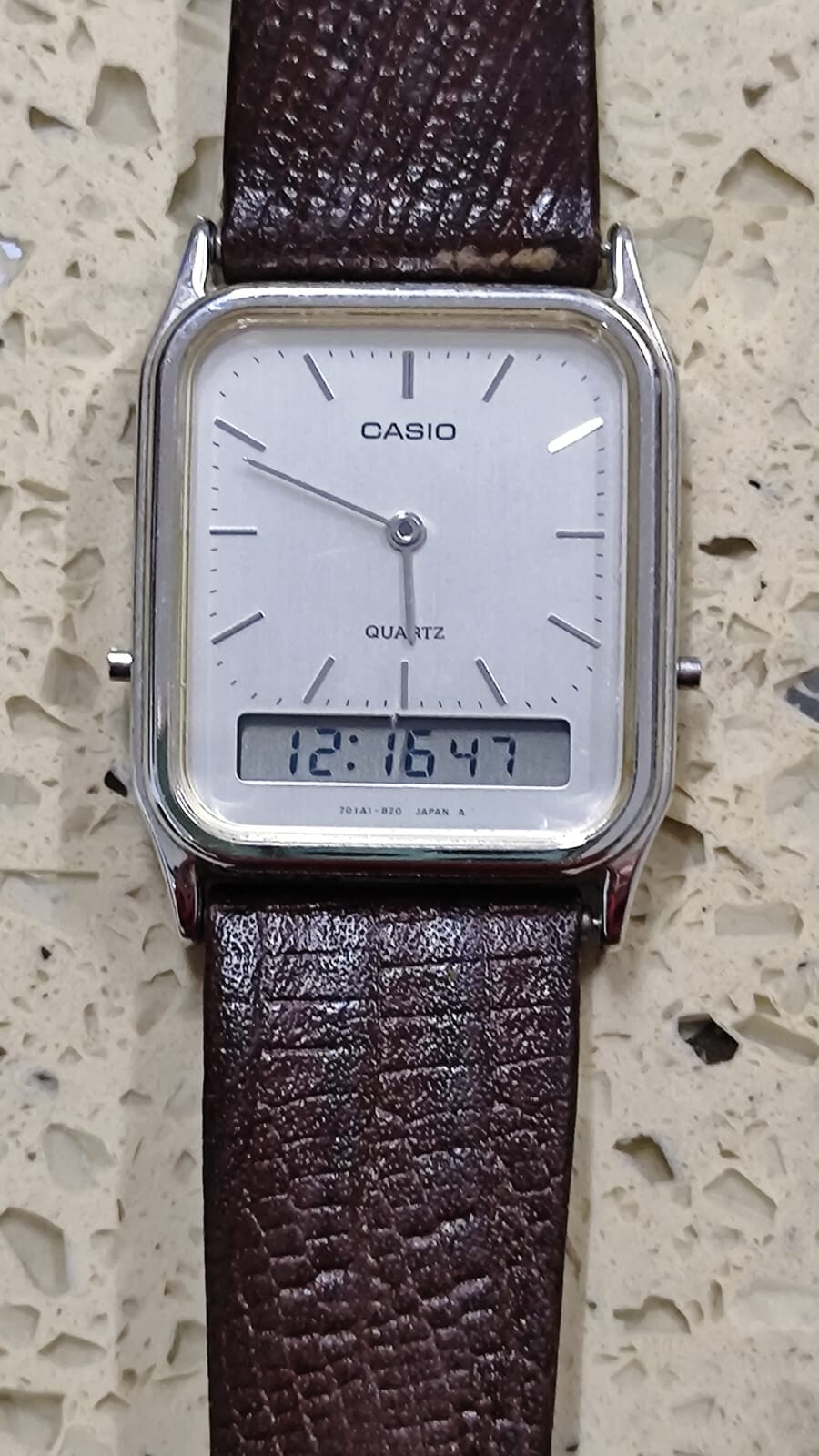 Rare Casio AQ-307 Anlo Dig Japan Thin Mens Watch 2X29MM Fully Working