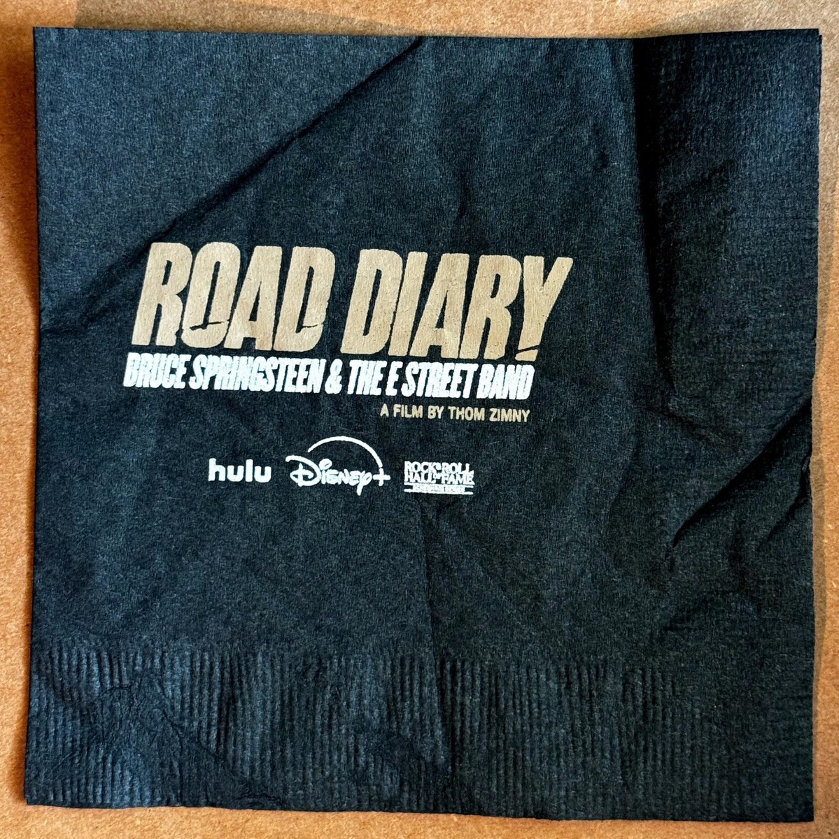 RARE Bruce Springsteen “ROAD DIARY” 2024 Film Premiere Screening Cocktail  Napkin