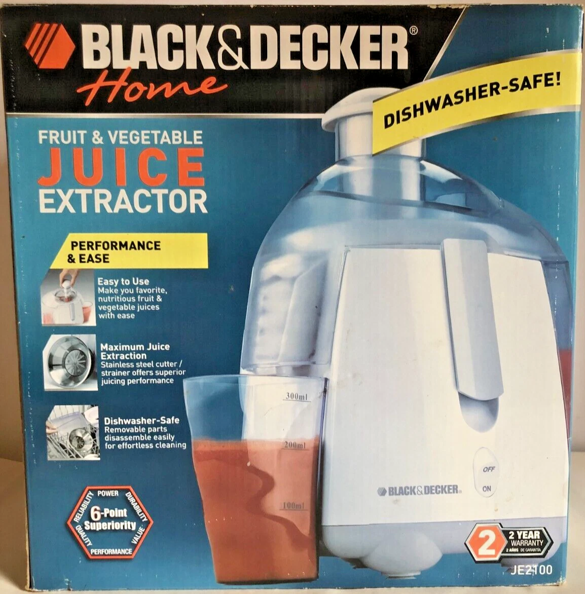 Black & Decker Home Fruit & Vegetable Juice Extractor JE2100