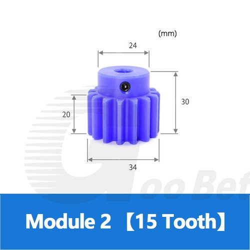 Zahnrad Stirnrad Modul 1/1,5/2 mit Nabe Zähnezahl 15-120 Motor Ritzel Nylon Blau - Picture 75 of 83