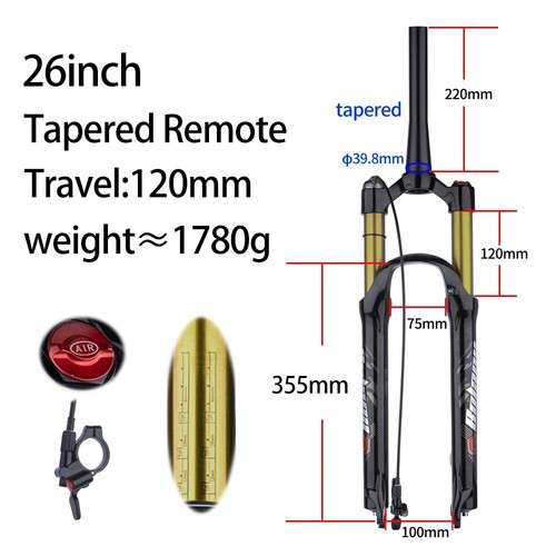 26/27.5/29inch MTB Bicycle Front Suspension Air Fork Travel 120mm QR 9*100mm - Picture 28 of 48