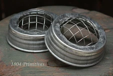 Set of 6 ~ Galvanized Tin 3" Flower FROG Lids ~ Fits Regular/Standard Mason Jars