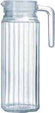 Luminarc Clear Glass Juice Water Quadro Fridge Jug with White Lid - 1000ml/1L