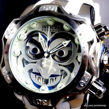 Invicta Reserve Venom DC Comics Joker White Silver-Tone 52mm Swiss Mvt Watch New