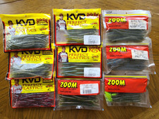 Lot of 9, Strike King Finesse Worm, Strike King Dream Shot, Zoom Finesse Worm
