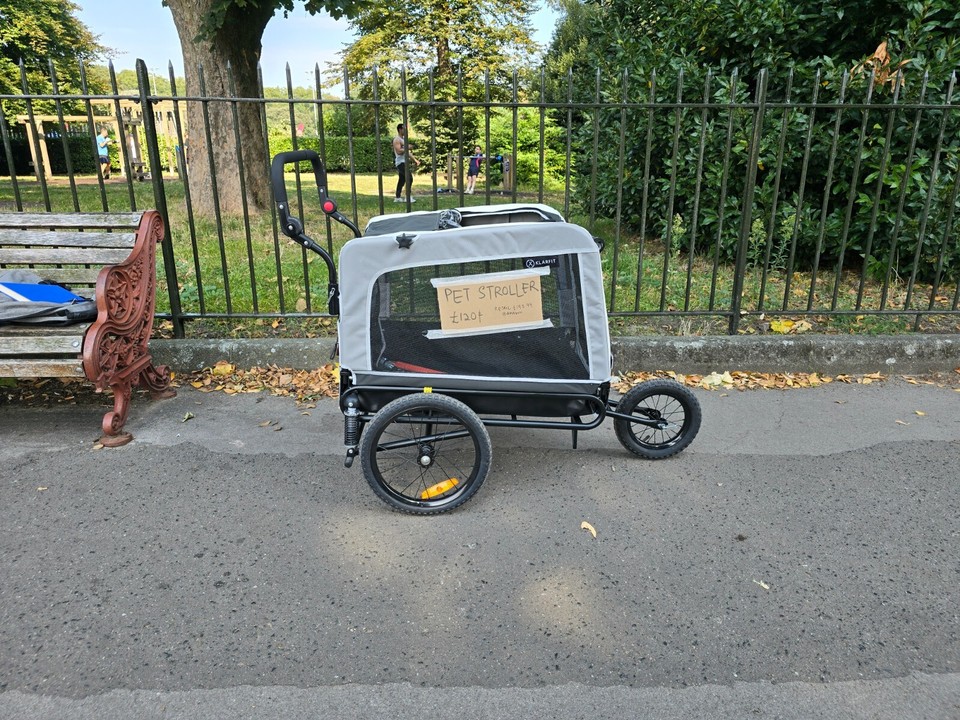 Klarfit 2in1 Dog stroller w/Convertible Pet Stroller, Dog Trailer for