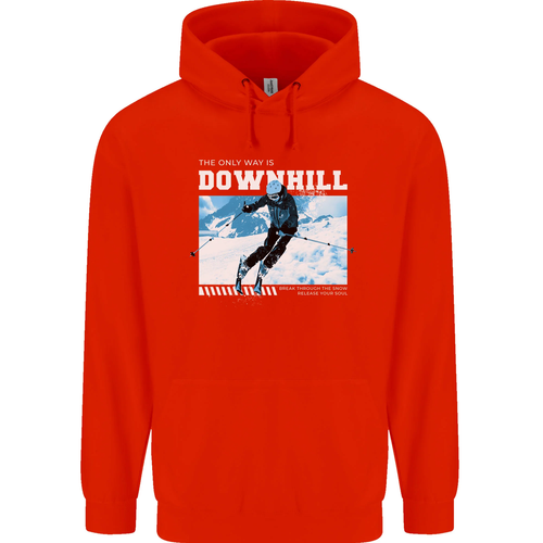 The Only Way is Downhill Skiing Ski Skier Childrens Kids Hoodie - Picture 23 of 84