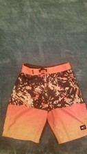 O'Neill Youth Polyester Boardshorts 7X Orange Print Swim Shorts Board Shorts