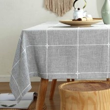 52x52 inch Grey Cotton Square Tablecloth Fabric Farmhouse Card Table Cover