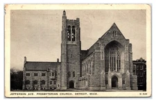 1937 - Jefferson Ave Presbyterian Church- Detroit, Michigan Postcard  - RPPC