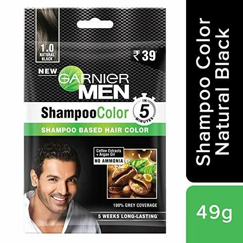 (Pack de 5) Champú Garnier Hombre Color de Cabello 20 ml Cada Negro | Marrón | Borgoña Foto 3 de 4