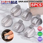 6x Universal Gas Stove Knobs Kitchen Cooker Oven Cooktop Metal Switch Control