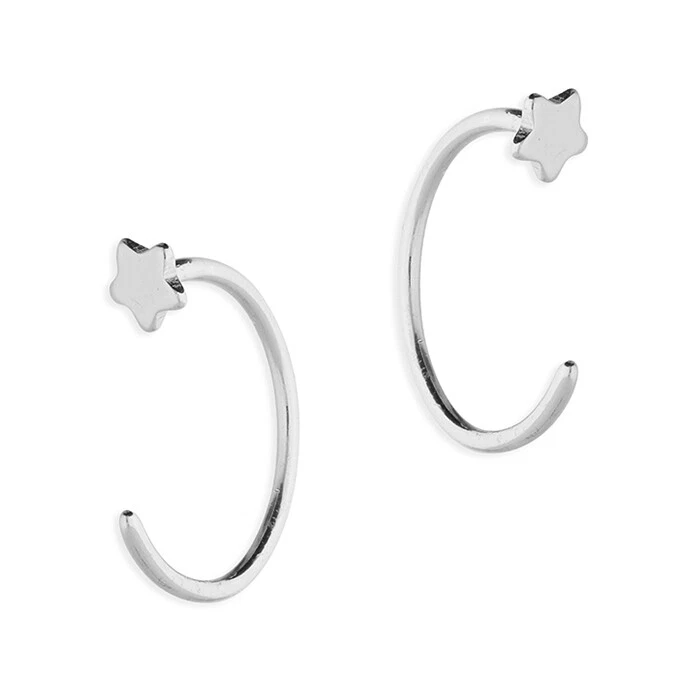 Sterling silver pull through hoop earrings sale