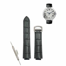 New Replacement Genuine Leather Watch Band Strap For CARTIER Ballon Bleu