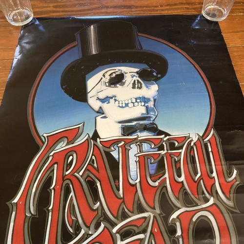Vintage Funky GRATEFUL DEAD Skull In Top hat Poster from 2000 22"x34" - Picture 2 of 11