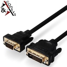 3m Kabel VGA 15Pin auf DVI 24+5 Dual-Link Full HD mit Konverter Chip Gold PC LCD