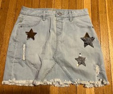 Girls Justice Star Jean Skirt Size:12 EUC