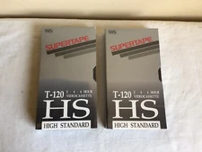 Vintage Lot Of 2 New Sealed Blank VHS Supertape T-120 2-4-6 Hour Video Cassette
