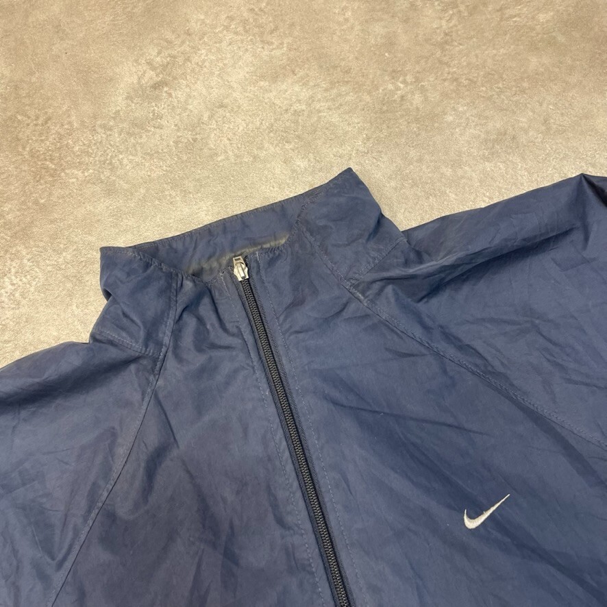 Nike Track Jacket Mens Small Swoosh Y2K Full Zip Vintage Windbreaker, Navy Large image 7