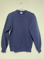 Jerzees Super Sweats Men Size M 38-40 Blue Long Sleeve Crewneck Pullover VTG