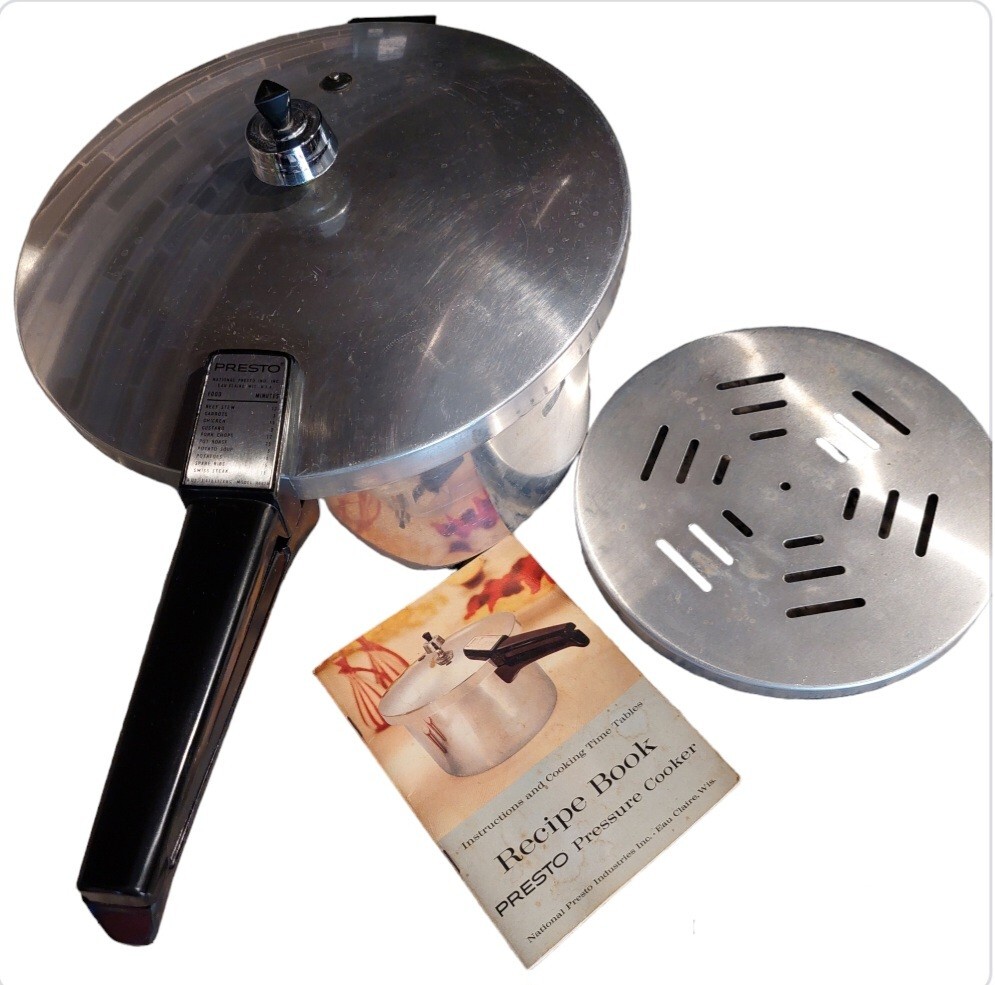 Vintage Presto 6Qt Cast Aluminum Pressure Cooker Canning Cooking Rack