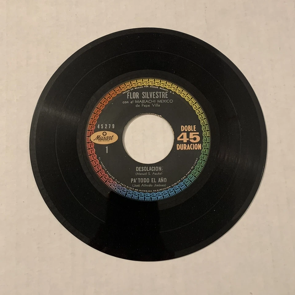 Flor Silvestre EP Vinyl Record 45 7 Inch Desolacion Mariachi Mexico Pepe Villa - Image 4 of 4
