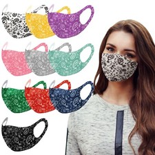 Unisex MultiColored Washable Reusable Paisley Face Masks - Set of 10