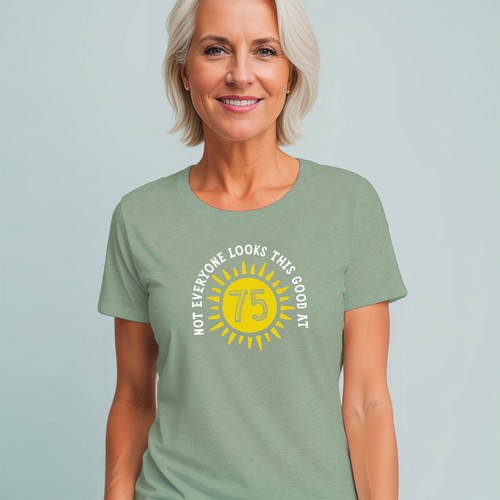 75th Birthday T-Shirt Gift for Women T shirt Present Funny Idea Lady 75 Year Old - Picture 20 of 27