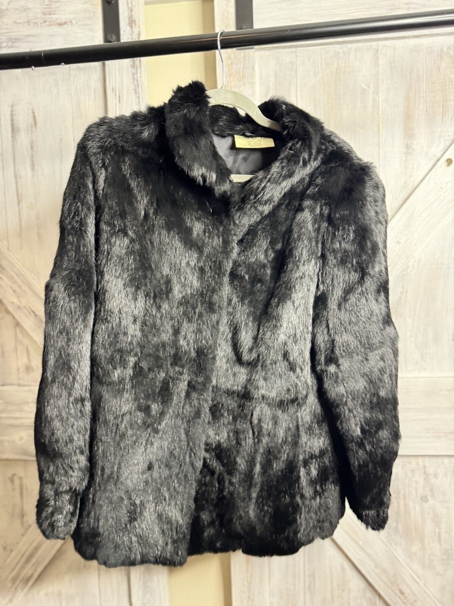 Vintage Somerset Furs Los Angeles Black Pure Rabbit Fur Coat