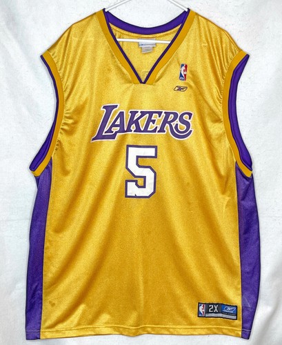 Vintage Reebok Robert Horry Jersey Los Angles Lakers #5 Basketball Size 2XL - Picture 1 of 12