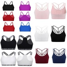 Girls Training Bra Crop Top Kids Dance Gym Ballet Vest Camisole Sports Workouts