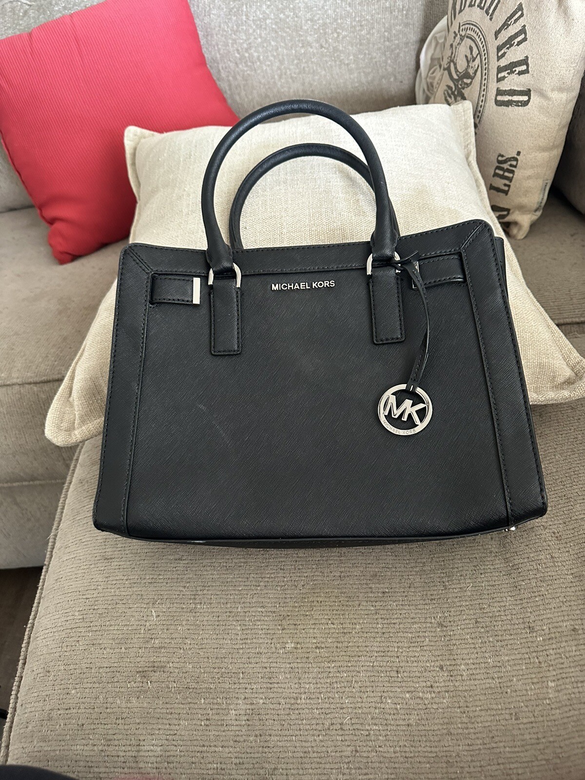 michael kors black leather handbag new eBay