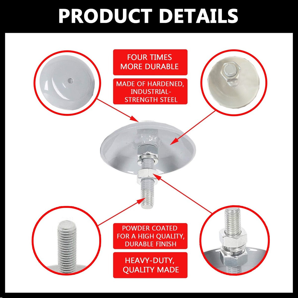 Kolpin HD Skid Shoes For Snow Plow Blade - Pair, 7mm Thick Steel, Part # 31-1255