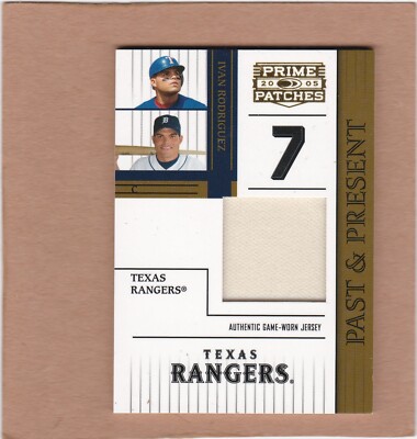 2005 Donruss Prime Patches Past & Present Swatch 67/150 Ivan Rodriguez #PP-2 HOF